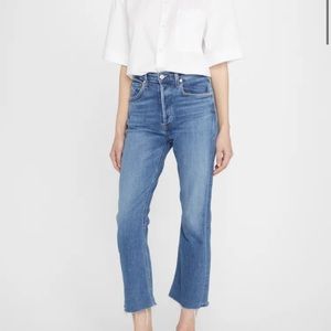 Citizens Of Humanity Isola Cropped Raw Hem Bootcut Jeans